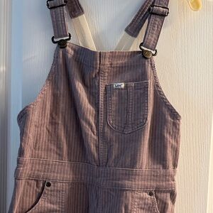 Lee Dusty Mauve Pinstripe Corduroy Overalls